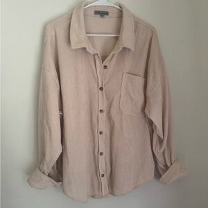 Women's Beige Button Down Shirt